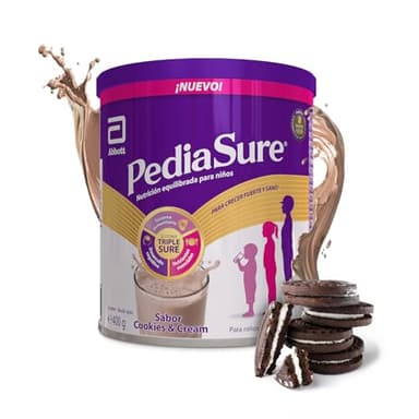 PediaSure – Sabor Cookies & Cream – Complemento Alimenticio para Niños con Proteínas, Vitaminas y Minerales – 400 gr