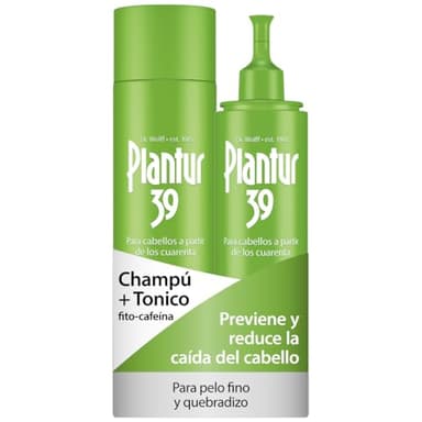 Plantur 39 Pack de Shampoo Cafeína 250 ml y Tonico 200 ml | Evita y Reduce la Caida Cabello Mujer | Para Cabello Fino y Quebradizo | Tratamiento Anticaida Cabello Mujer