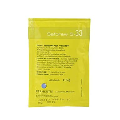 Levadura para cerveza SafAle S-33 - Pack de 5 x 11,5g