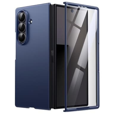 JETech Funda Slim para Samsung Galaxy Z Fold 7 2025 con Protector Pantalla Frontal Incorporada, Carcasa Ultra Delgada Ligera Acabado Mate Minimalista Protectora (Azul)