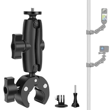 Vkesen Soporte de motocicleta para Insta 360 X4/X3/ONE X2/ONE X, abrazadera de manillar de motocicleta/bicicleta compatible con GoPro Hero 12/11/10/9/8, DJI Osmo Action, Insta360 Ace/Ace Pro/ONE RS,