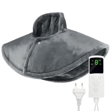 Almohadilla Electrica Cervical, Almohadilla Térmica Cuello, 9 Ajustes de Temperatura y 4 Ajustes de Tiempo, Esterilla Electrica Desmontable y Lavable, Apto para el Cuello y los Hombros