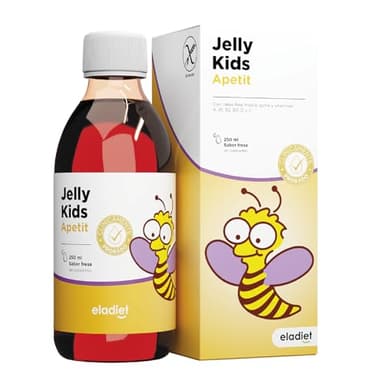 Jalea Real Fresca Niños JELLYKIDS APETIT - [Multivitaminico] - Contribuye al Apetito, Estimula las Defensas, Incrementa la Energia - Quina y Vitaminas A, B, C y D | Jarabe 250 ml ELADIET