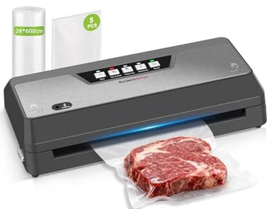 Bonsenkitchen Envasadora al Vacío, Máquina Envasadora al Vacio Domestica Rápida y Compacta,Adecuado para cocinar al vacío y preparar comidas, múltiples modos