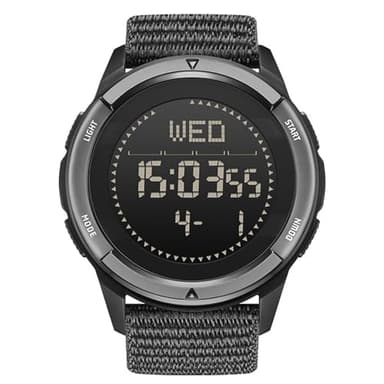 Reloj NORTH EDGE para hombre, ligero de fibra de carbono, para deportes al aire libre, digital, con brújula, cronógrafo, podómetro, impermeable hasta 50 m, 45, Minimalista