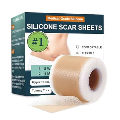 Cyberwork Rollo de Parche de Silicona para Cicatrices (4CM x 150CM), Parche Profesional para la Curación de Cicatrices, Adecuado para Cirugías, Quemaduras y Cicatrices de Acné, Reutilizable