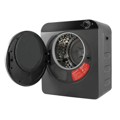 ECLIVON Secadora de Evacuación 5 kg, 4 Programas, Carga Frontal Secadora de Ropa 830 W, Montable en la Pared Secadora de Ropa con Tambor Inox, para Piso, Casa, Mobil Home, 59,5x49,5x42 cm, Negro