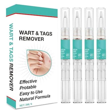 Boligrafo contra las verrugas, 4 pcs Removedor Verrugas La Piel, Quita Verrugas, Eliminación Rápida y Segura de Etiquetas y Lunares, Quita Verrugas en los pies, manos, brazos, piernas y cuerpo, Verde
