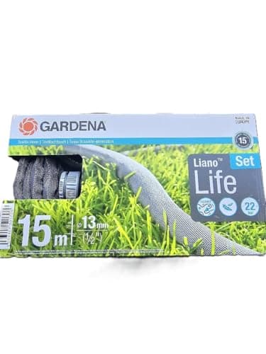 Gardena manguera textil Liano Life 1/2 pulgadas, 15m: Manguera de jardín de tejido textil muy flexible, con manguera interna de PVC, sin dobleces, ligera, resistente a la climatología (18445-20)