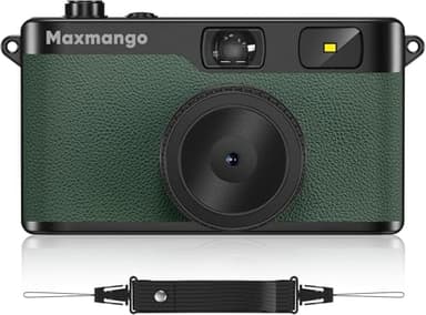 Maxmango D53 Cámara Digital de Estilo Retro sin Pantalla, 12 MP Filtros DIY, Cámara Digital compacta sin Pantalla con Tarjeta SD de 8 GB para 4000 Fotos (Verde)