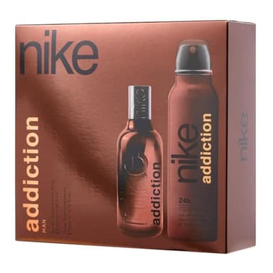 NIKE - Addiction Man Promoción Perfume 100 ml + Desodorante 200 ml, Colonia y Desodorante Hombre, Perfume Formato Spray, Eau de Toilette Natural y Masculina, Aroma Amaderado Balsámico