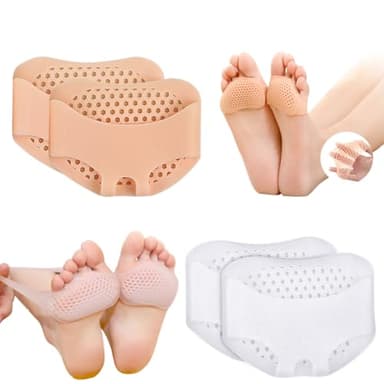 Almohadillas metatarsianas de gel (4 piezas) - Almohadillas para pies con un diseño transpirable y suave indicado para la metatarsalgia, neuroma de Morton y fascitis plantar.