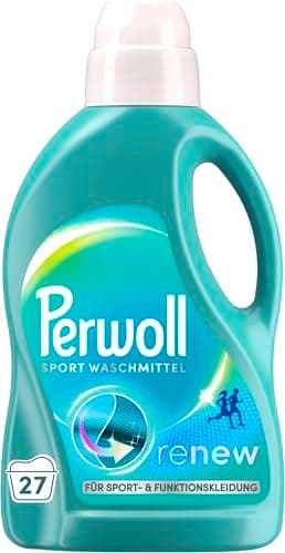 Perwoll Detergente deportivo (27 lavados), detergente higiénico, limpia suavemente, elimina los malos olores y mantiene la elasticidad, para ropa deportiva y funcional, con tecnología Triple Renov