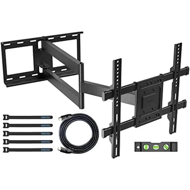 BONTEC Soporte TV Pared con Brazo Articulado Extralargo de 850mm para Pantallas de 32-70" de Planos/Curvos LCD/LED/OLED, hasta 60 kg, Soporte Pared TV con Giratorio e Inclinable, VESA Máx 400x400 mm