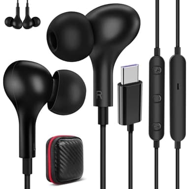 Auriculares USB C para Galaxy A55 A35 A16 5G Samsung A57 A37 A36 A54 A56,Magnéticos Tipo C Audifonos con Cable Micrófono Control de Volumen,Auricular USB C para iPhone 17 16 Pixel 10 9a Mi 15 14T iPad