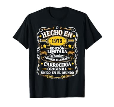 50 Cumpleaños Hombre 50 años Hecho En 1975 Regalos Camiseta