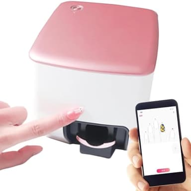 emobwdy Impresora De UñAs 3D AutomáTica E Inteligente, MáQuina para Pintar Y Esmaltar UñAs, Impresora Digital MóVil 4800 dpi, Reconocimiento Inteligente De Bordes,para Salones UñAs En Casa.