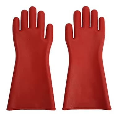 Asixxsix Guantes de alta tensión, 1 par 10000V Guantes aislantes eléctricos Guantes de trabajo de goma aislante impermeable Guantes de trabajo de seguridad de protección para Lineworker
