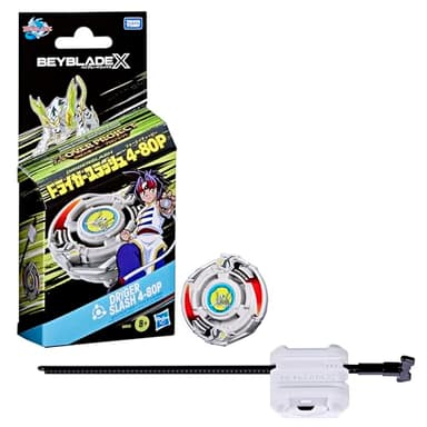 Beyblade X, X-Over Project, Driger Slash 4-80P, Kit Inicial con Top y Lanzador