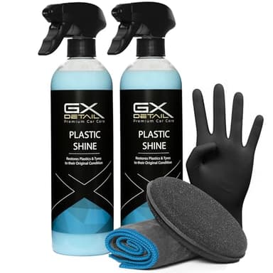 GxDetail Recuperador de Plásticos y Abrillantador Hidratador de Plástico y Neumáticos Coche y Moto 1 Litro – Recuperador de Gomas Viejas, Interior, Exterior, Ruedas.