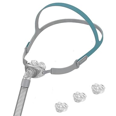 El marco de almohada nasal de la máscara CPAP está pegado, el marco de tubo de correa de cabeza CPAP combinado completo y el tamaño S/M/L de almohada nasal cpap, suave y sellado