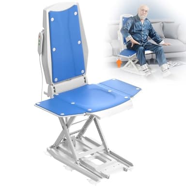VOCIC Sillas para levantarse AX10, Silla elevadora eléctrica con Ruedas, Asiento Elevador móvil Plegable y Ajustable en Altura 0–50 cm, hasta 140 kg, Ayuda para Mayores en casa