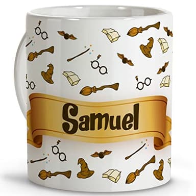 LolaPix Taza Mago personalizada con nombre - Regalos Frikis originales - Tazas de cerámica para Desayuno