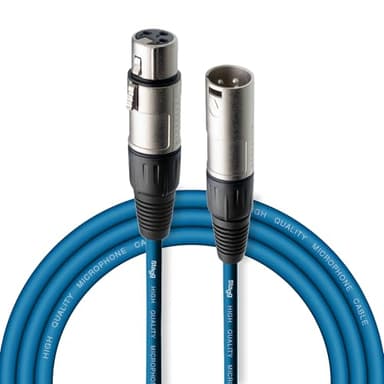 Stagg 3 m cable XLR a conector XLR para micrófono de calidad, azul