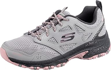 Skechers HILLCREST PURE ESCAPADE, Zapatillas de Deporte para Mujer, Gray Leather / Mesh / Pink Trim, 39 EU