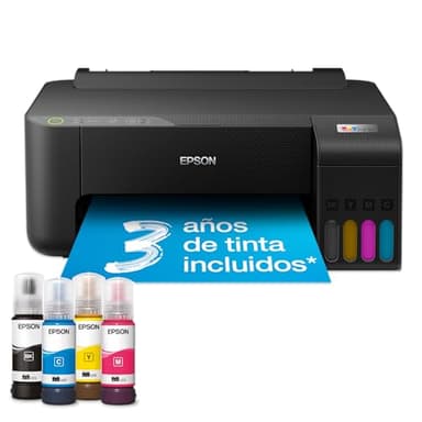 Epson EcoTank ET-1810 | Impresora Inalambrica Compacta, WiFi, A4 con Depósito de Tinta Recargable, Impresión Fotográfica de hasta 10x15 cm, Aplicación Smart Panel | Color Negro