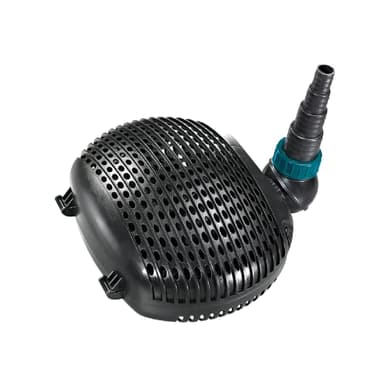 Bomba de filtro/estanque AquaForte EC-5000 5 m³/h, altura de impulsión 3m, 26Watt, Negro | adecuado para agua dulce y salada | adecuado para arroyos, cascadas, fuentes, filtros, etc.