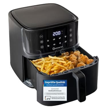 Sommertal Freidora de aire caliente HF760-7,6L XXL Airfryer - Pantalla táctil, 8 programas, 2000 W, ahorro de energía y saludable, freidora grande - Air Fryer