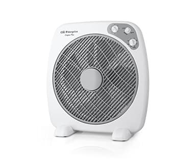 Orbegozo BF 0140 - Ventilador Box Fan con 3 velocidades, difusor rotativo, función temporizador, tamaño aspas 40 cm, 60 W, Negro