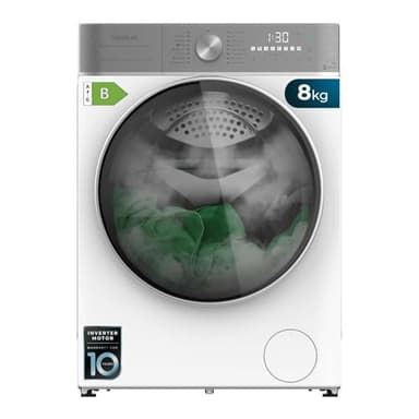 Cecotec Lavadora Secadora 8-5Kg Carga Frontal Bolero Wash&Dry 8580 Inverter A. 1400RPM, 16 Programas, Motor Inverter Plus, SteamMax, OnSmart, Fuzzy Logic, SpaCare y Detector de Carga