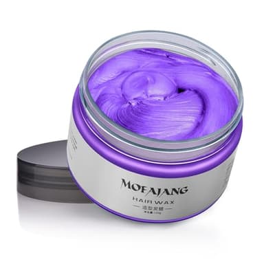 Cera Temporal Para Teñir el Cabello, Arcilla Para el Cabello con Fórmula Vegetal Fácil de Lavar Para Hombres y Mujeres, Cera Mate Para el Cabello Para Fiestas, Cosplay y Halloween, 120g (Violeta)