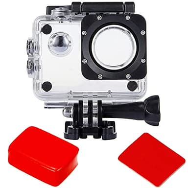 TEKCAM Funda Impermeable Carcasa Protectora de Buceo Compatible con AKASO/COOAU/Jadfezy/Apexcam/GOOKAM Camara Deportiva, con Esponja Flotante, Accesorios Camara Deportiva