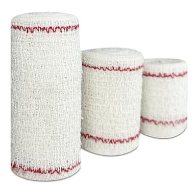 Vendas Elásticas de Crepe Sin Látex | Todas las Medidas | Venda de Crepe Transpirable, Flexible y Elástica para Primeros Auxilios (5 Rollos, 10 cm x 4 m)