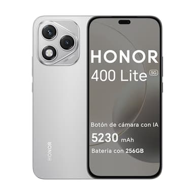 HONOR 400 Lite 5G - Smartphone de 8GB+256GB, Dual SIM NFC, 108MP con Botón con IA, 6.7'', Pantalla AMOLED con protección de la Vista, Batería de 5230mAh, IP65&SGS, MagicOS 9.0, Velvet Gray