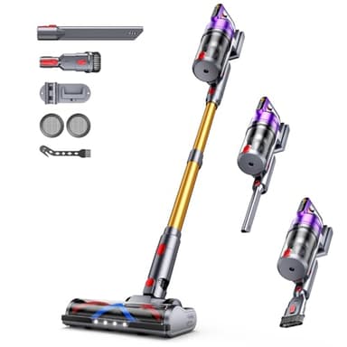 Pdgrid 55KPa/680W Aspiradora sin Cable, aspiradora sin Cable Potente hasta 75 Mins, con Smart Screen y Cepillo Antienredos, Alfombra Pelo Mascota Suelo Sofá[Clase de eficiencia energética A+++]