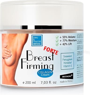 Crema Reafirmante de Senos Forte, con Colágeno, Fenogreco, para Reafirmar, Levantar, Crema para Busto, Cuello, Escote, Agrandar Pecho, Aumento de Pecho 200 ml