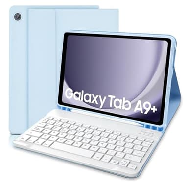 COEZFE Funda Teclado para Samsung Galaxy Tab A9+ 11 Pulgadas，Español Ñ Teclado Magnético para Samsung Galaxy Tab A9 Plus, Funda Protectora para (SM-X210/X216/X218), Azul