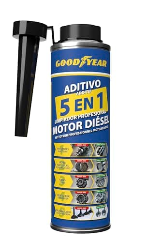 Goodyear Aditivo Limpiador Motor Diésel 5 en 1 Profesional 300ml | Limpiador Completo de Inyectores, Turbo, DPF, Válvula EGR y Admisión | Mejora Rendimiento, Reduce Consumo y Emisiones