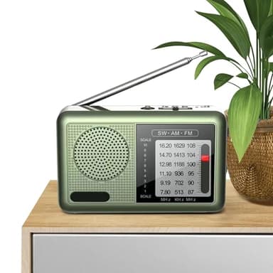 Pequeña Radio De Onda Corta,Radio Portátil Recargable - Radio de Onda Corta Recargable Radio meteorológica Am FM,Gran recepción, Equipo de Audio con Conector de Auricular de Radio Transistor de Banda
