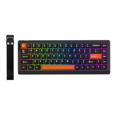 EPOMAKER HE68 Lite Teclado para Juegos con Cable con Hall Effect, Sondeo de 8000Hz y Escaneo de 128KHz, Activación Ajustable, Latencia de 0,125ms, Amortiguación Acústica, Snap Key, A-RGB (Negro Rojo)