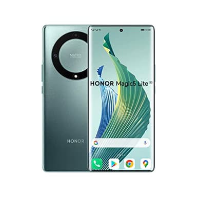 HONOR Magic5 Lite 5G Teléfono Móvil, Smartphone Batería 5100mAh, Pantalla curvada AMOLED 120Hz, Fina y ligera, Triple Cámara 64MP, 8+256 GB, Dual SIM, Android 12, Verde
