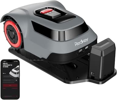 Redkey MGC500 Robot Cortacesped, MAX. 800m², Detección de Rotura de Cable,Pendiente Ascendente 45%, Ajuste Inteligente de la Altura de Corte, Control de la APP,Silenciamiento Automático, para Jardines