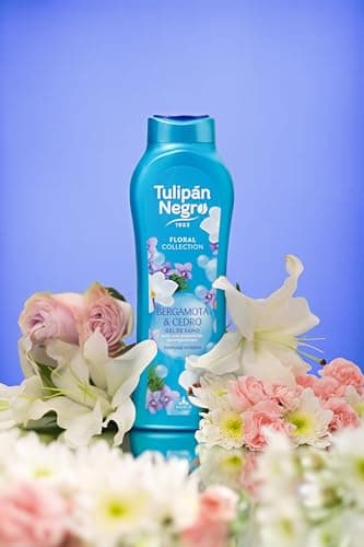 Tulipán Negro - Gel de Baño Bergamota & Cedro, Gel de Ducha Hidratante con Fragancia Floral Fresca y Duradera, 650 ml