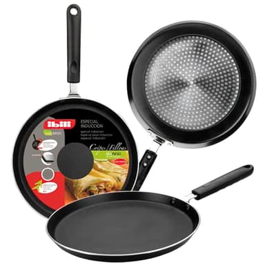 IBILI - Sarten de crepes indubasic, 28 cms, Aluminio, Antiadherente, Apto para induccion