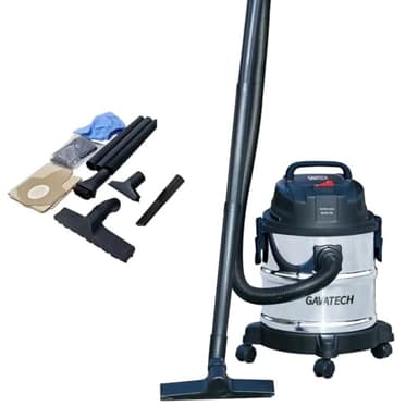 GAVATECH Aspiradora Multifunción,solidos y liquidos, 20L, 1250W, con 4 Cepillos y numerosos Accesorios. Aspiradora de humedo y seco. Funciona con Bolsa y sin Bolsa. Funcion de succion y de soplado.
