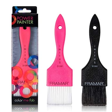 FRAMAR Set de Brochas de Pelo Power Painter – Pincel Tinte Pelo, Paletina Tinte Peluqueria, Ideal para Teñir y Balayage – Paquete de 2 Unidades